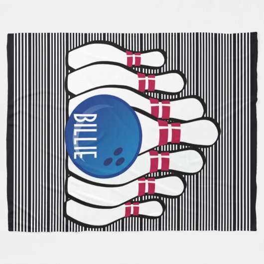 Couverture en polaire de conception de bowling (Devant (Horizontal))