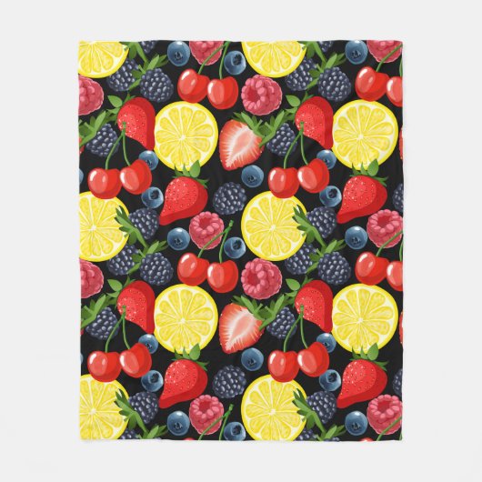 Couverture en polaire de fruits brillants et gras (Devant)