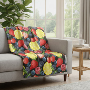 Couverture en polaire de fruits brillants et gras