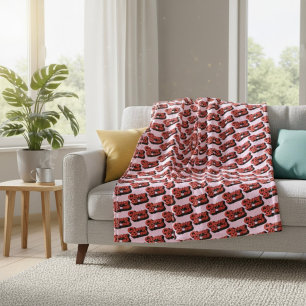 Couverture en polaire de la bombe cerise