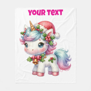Couverture en polaire de la licorne de Noël person