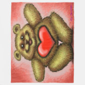 Couverture en polaire de l'ours du coeur (Devant)