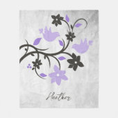 Couverture en polaire de lovebirds violets (Devant)