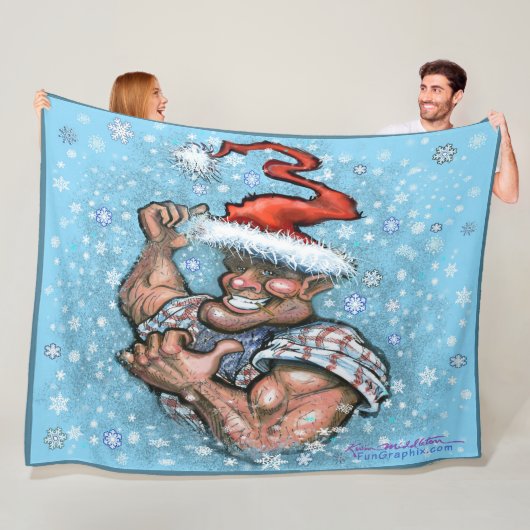 Couverture en polaire de Noël (En situation)