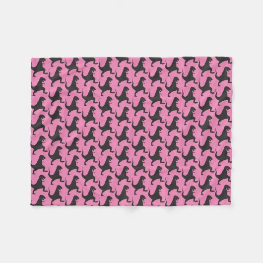 Couverture en polaire de Noël Dinosaure rose (Devant (Horizontal))