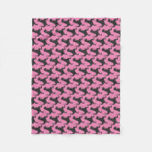 Couverture en polaire de Noël Dinosaure rose (Devant)