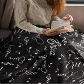 Couverture en polaire de noms et notes musicales