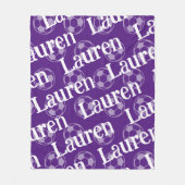 Couverture en polaire de soccer violet et blanc (Devant)