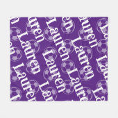 Couverture en polaire de soccer violet et blanc (Devant (Horizontal))