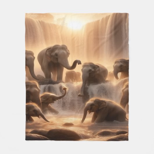 Couverture en polaire éléphant (Devant)