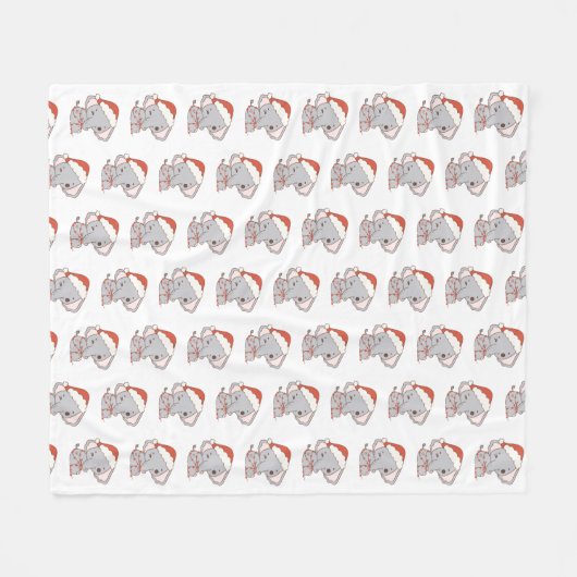 Couverture en polaire Eléphant de Noël (Devant (Horizontal))