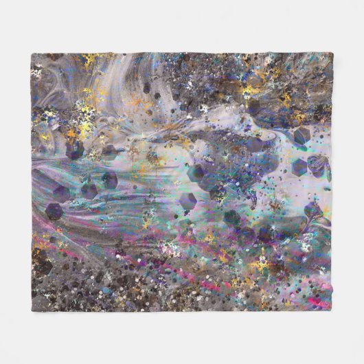 Couverture en polaire en marbre cristal Iridescent (Devant (Horizontal))