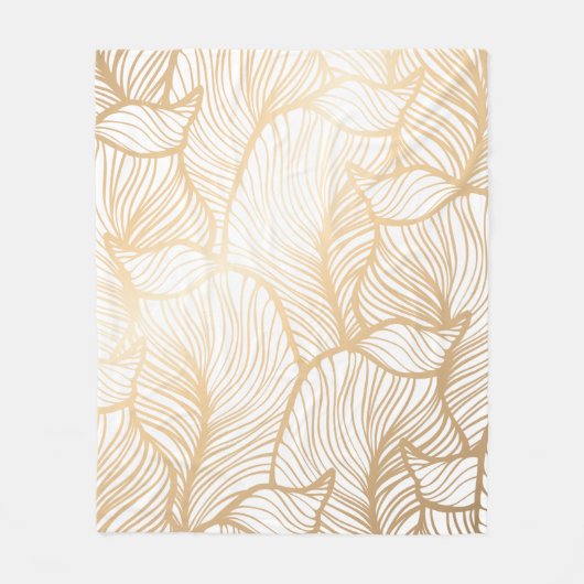 Couverture en polaire en or fleuri Damask (Devant)