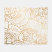 Couverture en polaire en or fleuri Damask (Devant (Horizontal))