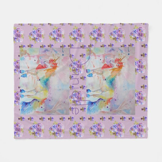 Couverture en polaire en pansement de couleur viol (Devant (Horizontal))