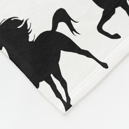Couverture en polaire en silhouette Unicorne noire (Coin)