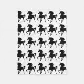 Couverture en polaire en silhouette Unicorne noire (Devant)