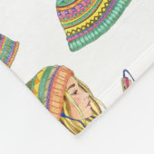Couverture en polaire fille chapeau bohème (Coin)