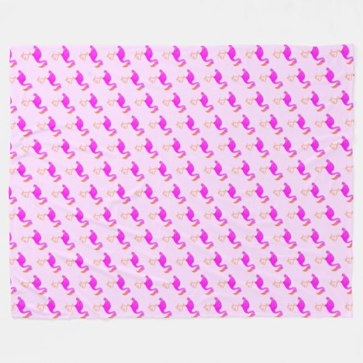 Couverture en polaire Flamant rose (Devant (Horizontal))