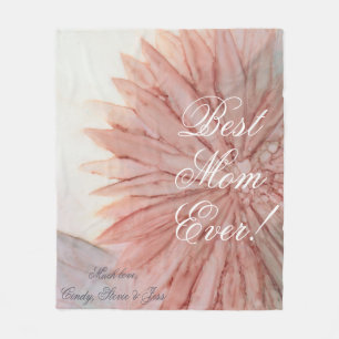 Couverture en polaire "Fleur Pinkish" Personnalise