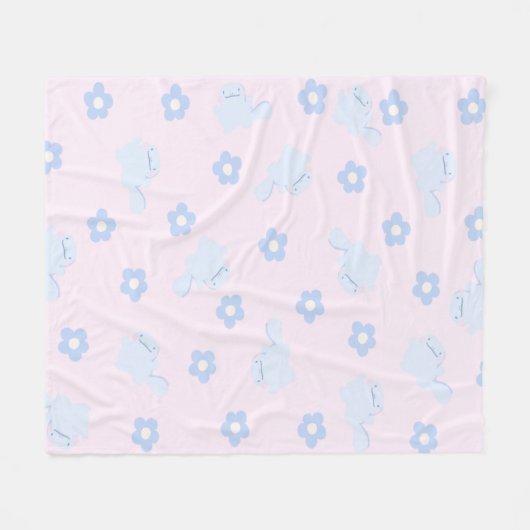Couverture en polaire fleurie Lizard bleu (Devant (Horizontal))