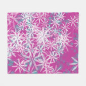 Couverture en polaire Fleurs roses (Devant (Horizontal))