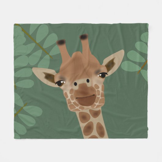 Couverture en polaire giraffe (Devant (Horizontal))