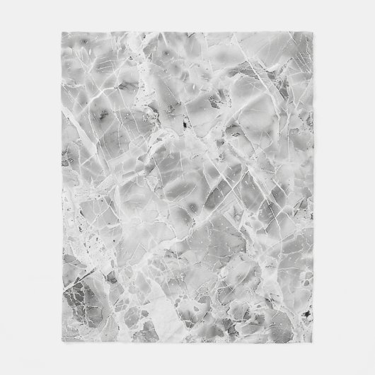 Couverture en polaire gris doux "Opulent Marble Wh (Devant)