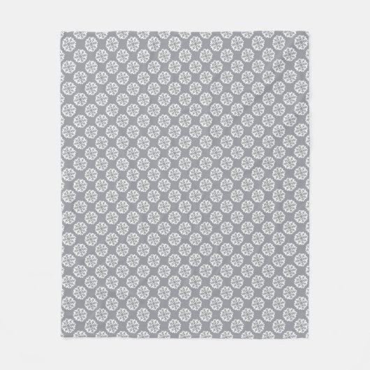 Couverture en polaire gris Motif Snowflake (Devant)