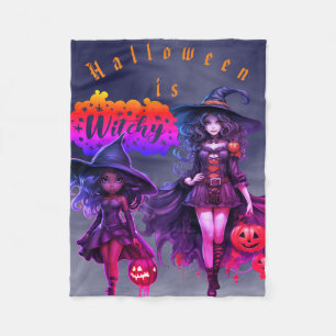 Couverture en polaire Halloween sorcière