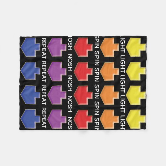 Couverture en polaire Hanoukka Dreidels 3D (Devant (Horizontal))
