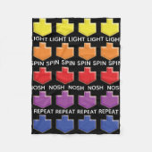 Couverture en polaire Hanoukka Dreidels 3D (Devant)