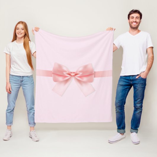 Couverture en polaire imprimé à cabot rose clair (En situation)