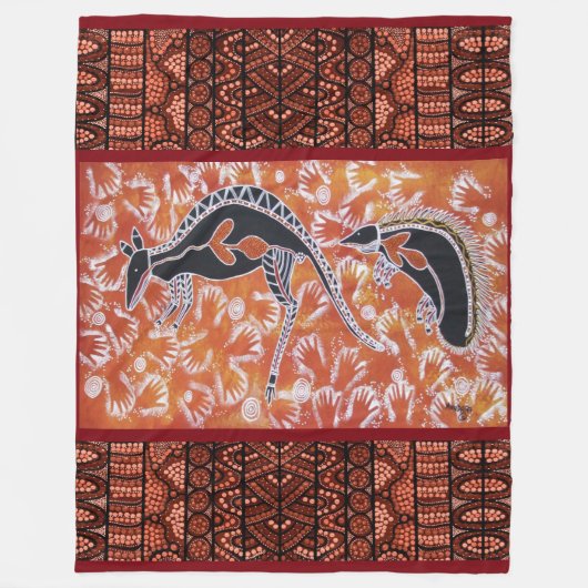 Couverture en polaire Kangaroo & Echidna (Devant)