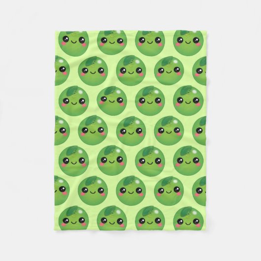Couverture en polaire Kawaii Pea (Devant)