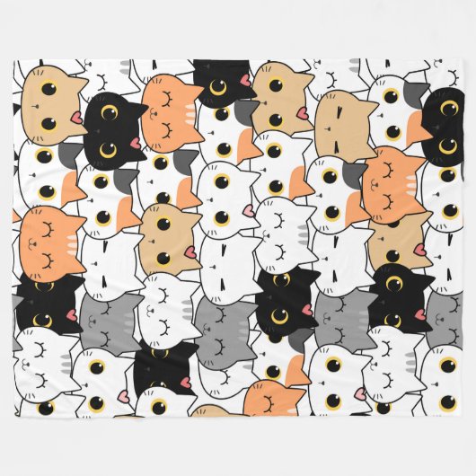 Couverture en polaire Kitty Wall 60x80 (Devant (Horizontal))