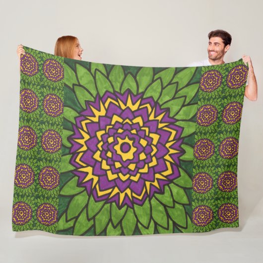 Couverture en polaire Lotus Fleur (En situation)