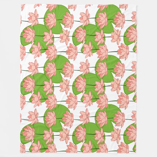 Couverture en polaire Lotus Fleurs (Devant)