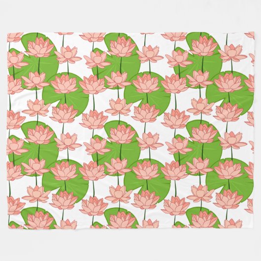 Couverture en polaire Lotus Fleurs (Devant (Horizontal))