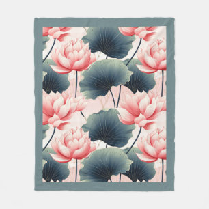 Couverture en polaire Lotus rose