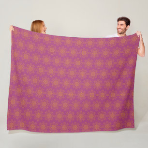Couverture en polaire Mandala Boysenberry Retro (3