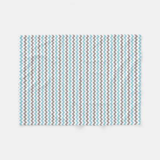 Couverture en polaire moderne bleu gris Chevron (Devant (Horizontal))