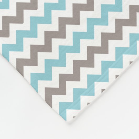 Couverture en polaire moderne bleu gris Chevron (Coin)