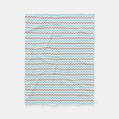 Couverture en polaire moderne bleu gris Chevron (Devant)