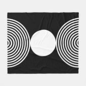 Couverture en polaire Motif en cercle noir et blan (Devant (Horizontal))