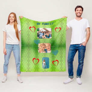 Couverture en polaire Motif en diamant vert rétro
