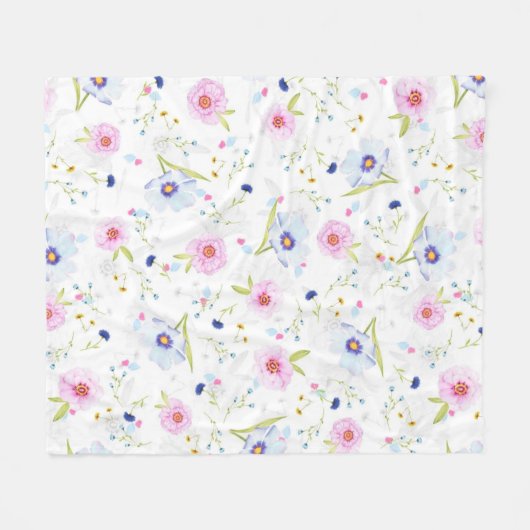 Couverture en polaire Motif Fleurs (Devant (Horizontal))