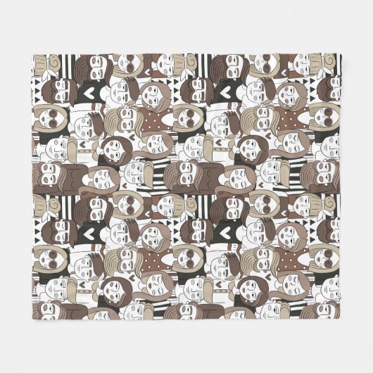 Couverture en polaire Motif Hipster (Devant (Horizontal))