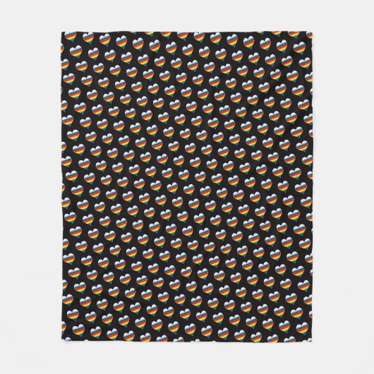 Couverture en polaire Motif Rainbow Heart (Devant)