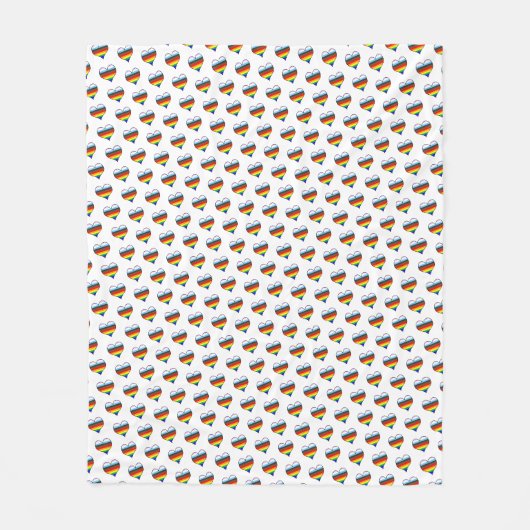 Couverture en polaire Motif Rainbow Heart (Devant)